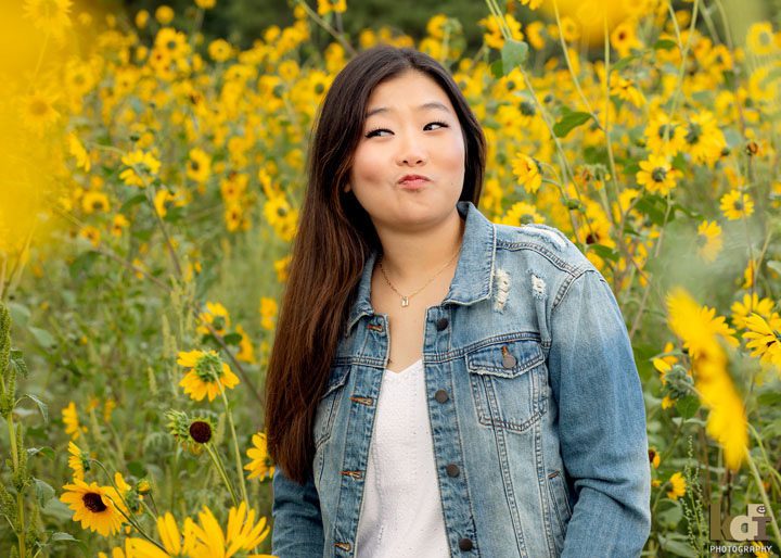 Portrait of Senior Girl in the Yellow Summer Flowers, on Location, Senior Photos, Flagstaff, AZ