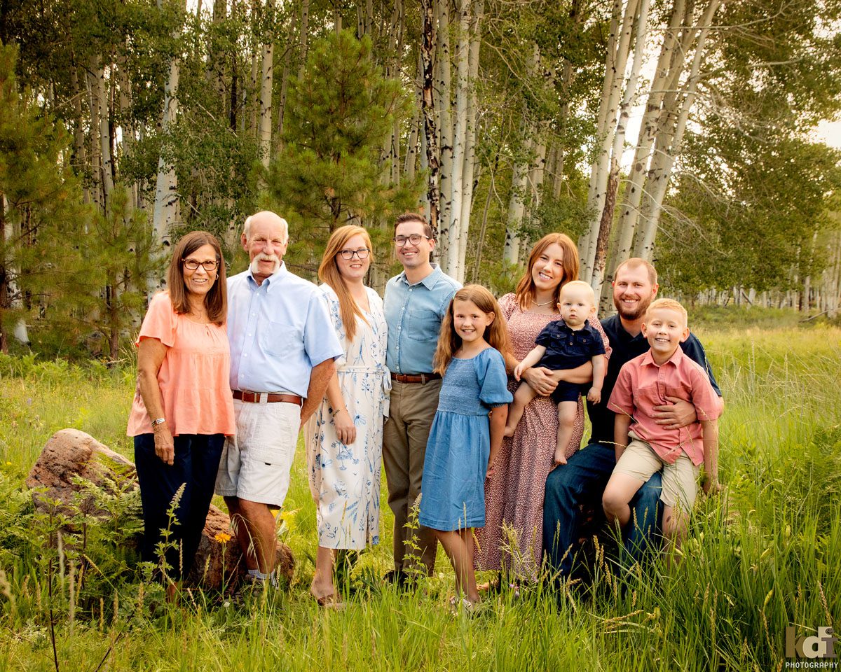 Three Generations Family Portrait in Flagstaff, Summer in Northern Arizona