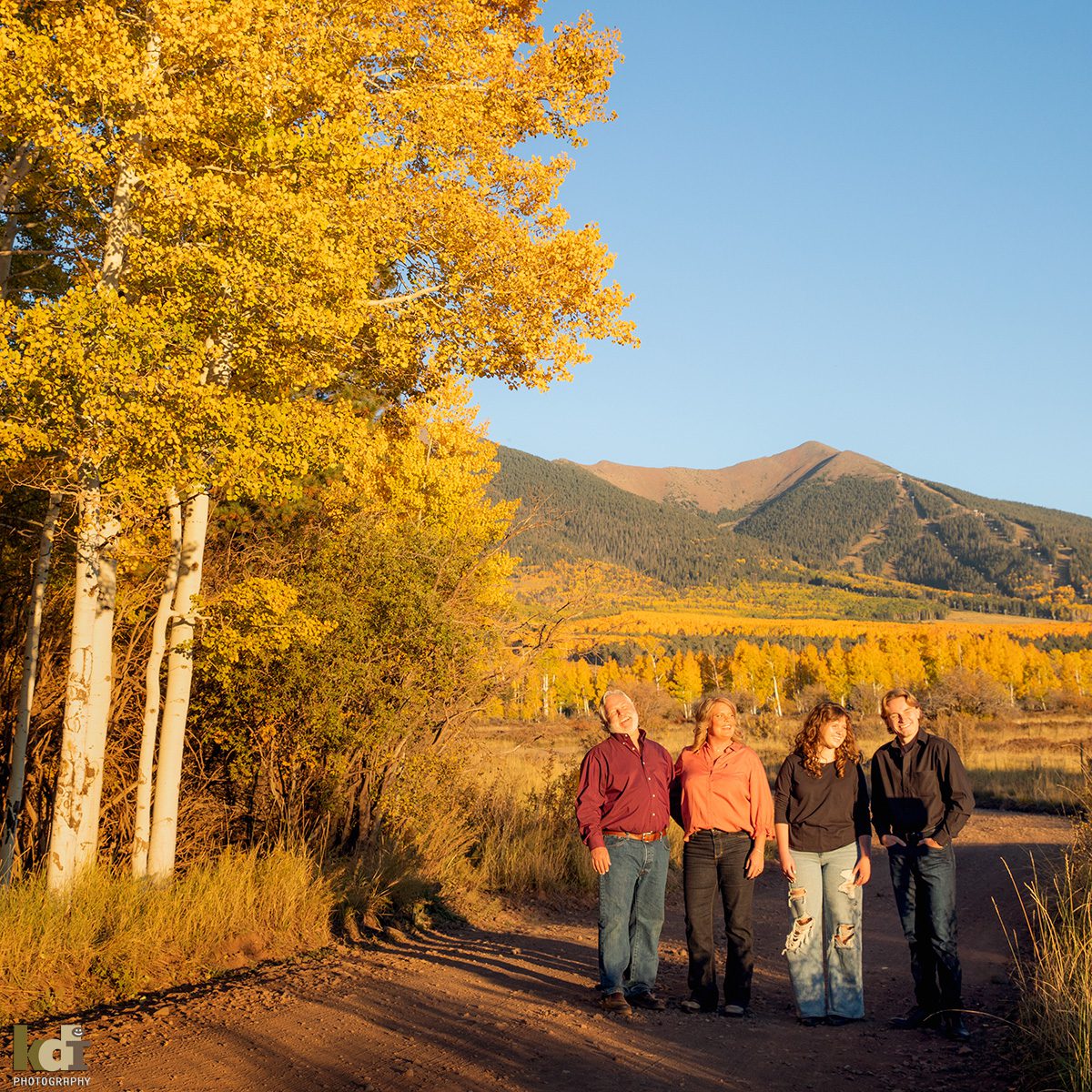 Family Photos in Fall, Golden Aspens in Flagstaff AZ, by KDI Photography.