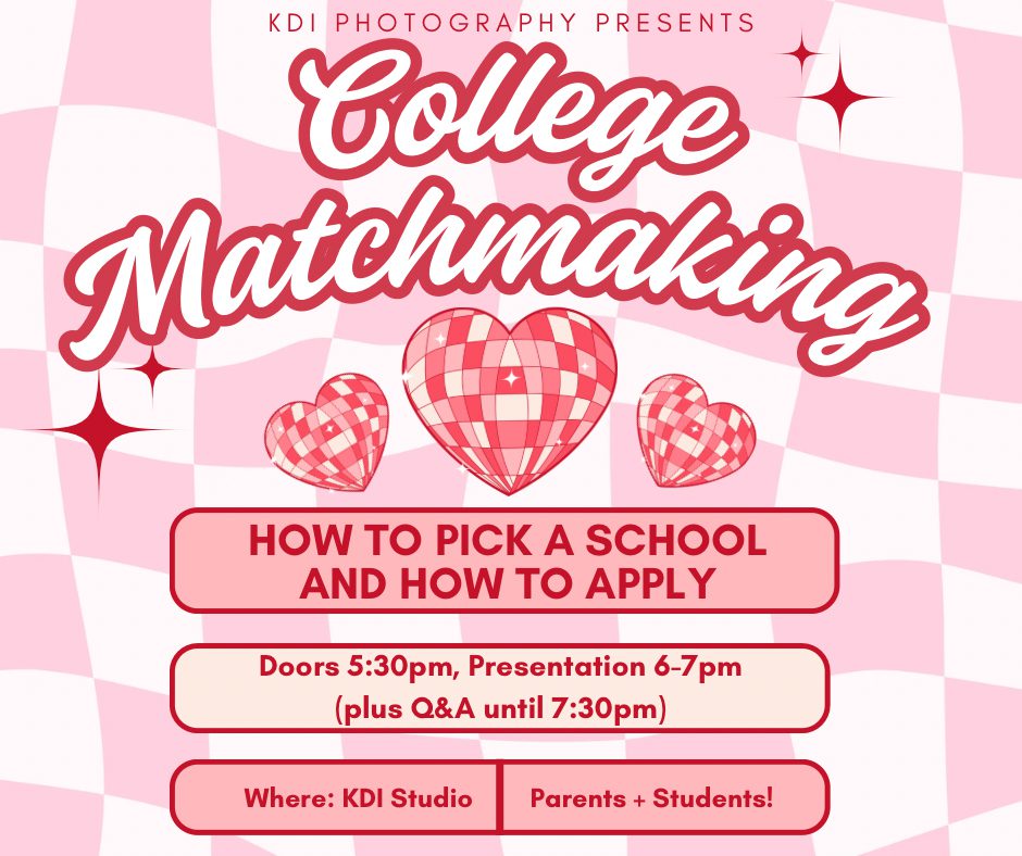 College counseling How to pick a school and how to apply. KDI Photography ins Flagstaff is offering a free class.